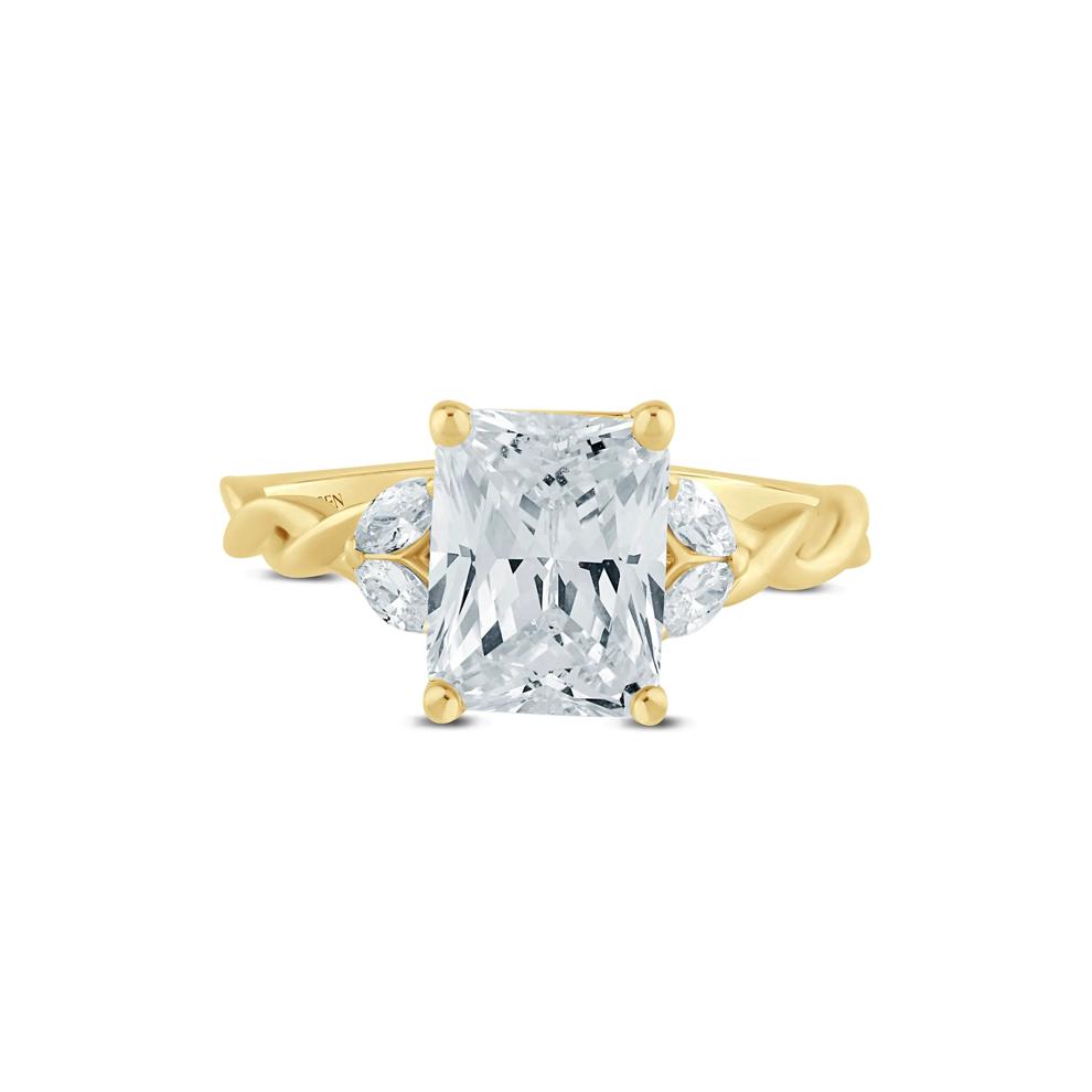 Radiant-Cut Lab Grown Diamond Engagement Ring in 14K Yellow Gold (2 1/5 ct. tw.) – Image 1 of 3