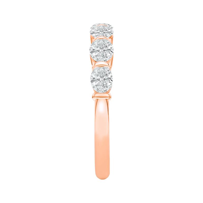 Lab Grown Diamond Oval Bar Set Anniversary Band in 14K Rose Gold (1 ct. tw.) – Image 3 of 4