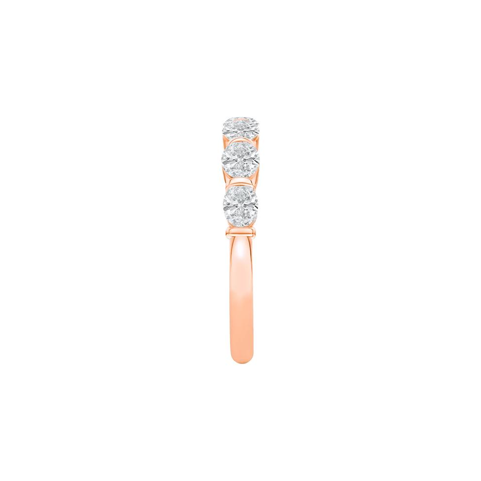 Lab Grown Diamond Oval Bar Set Anniversary Band in 14K Rose Gold (1 ct. tw.) – Image 3 of 4