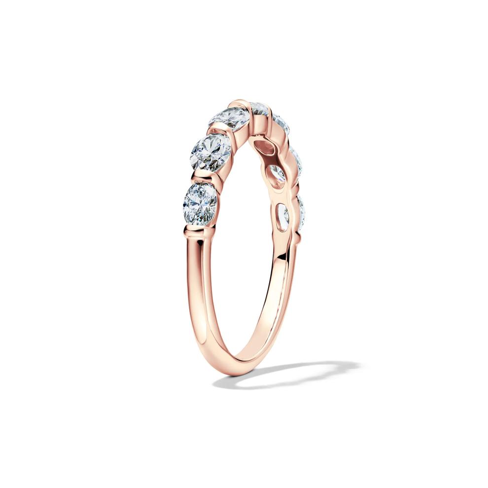 Lab Grown Diamond Oval Bar Set Anniversary Band in 14K Rose Gold (1 ct. tw.) – Image 3 of 4