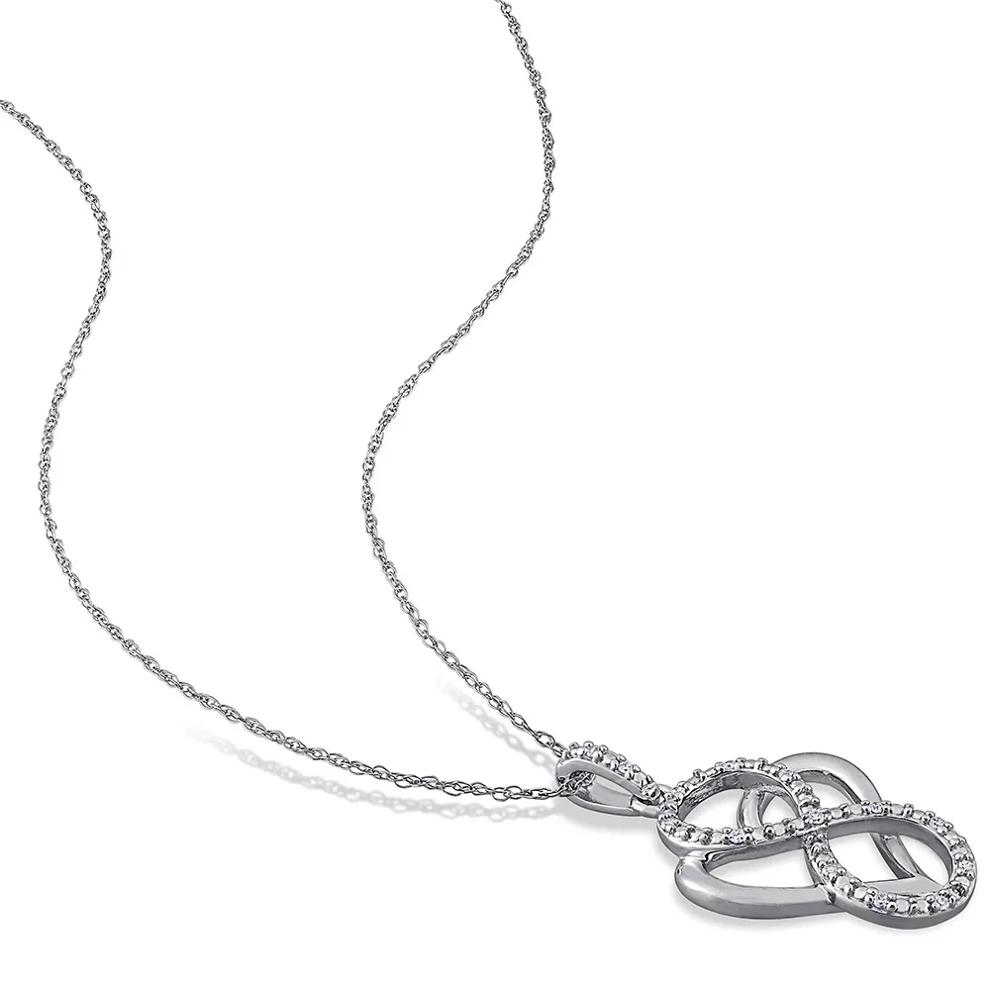 Diamond Infinity Heart Pendant in Sterling Silver – Image 2 of 3