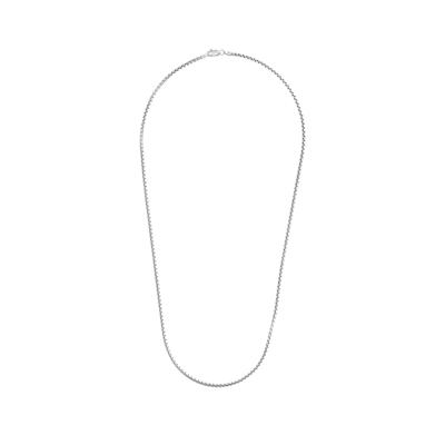 Round Box Chain Necklace in Sterling Silver, 2.2MM, 20"