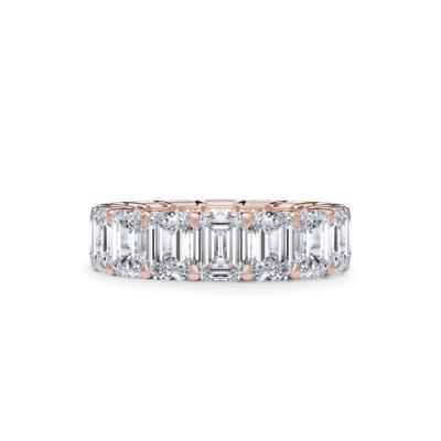 Lab Grown Diamond Emerald-Cut Eternity Band in 18K Rose Gold (12 ct. tw.)