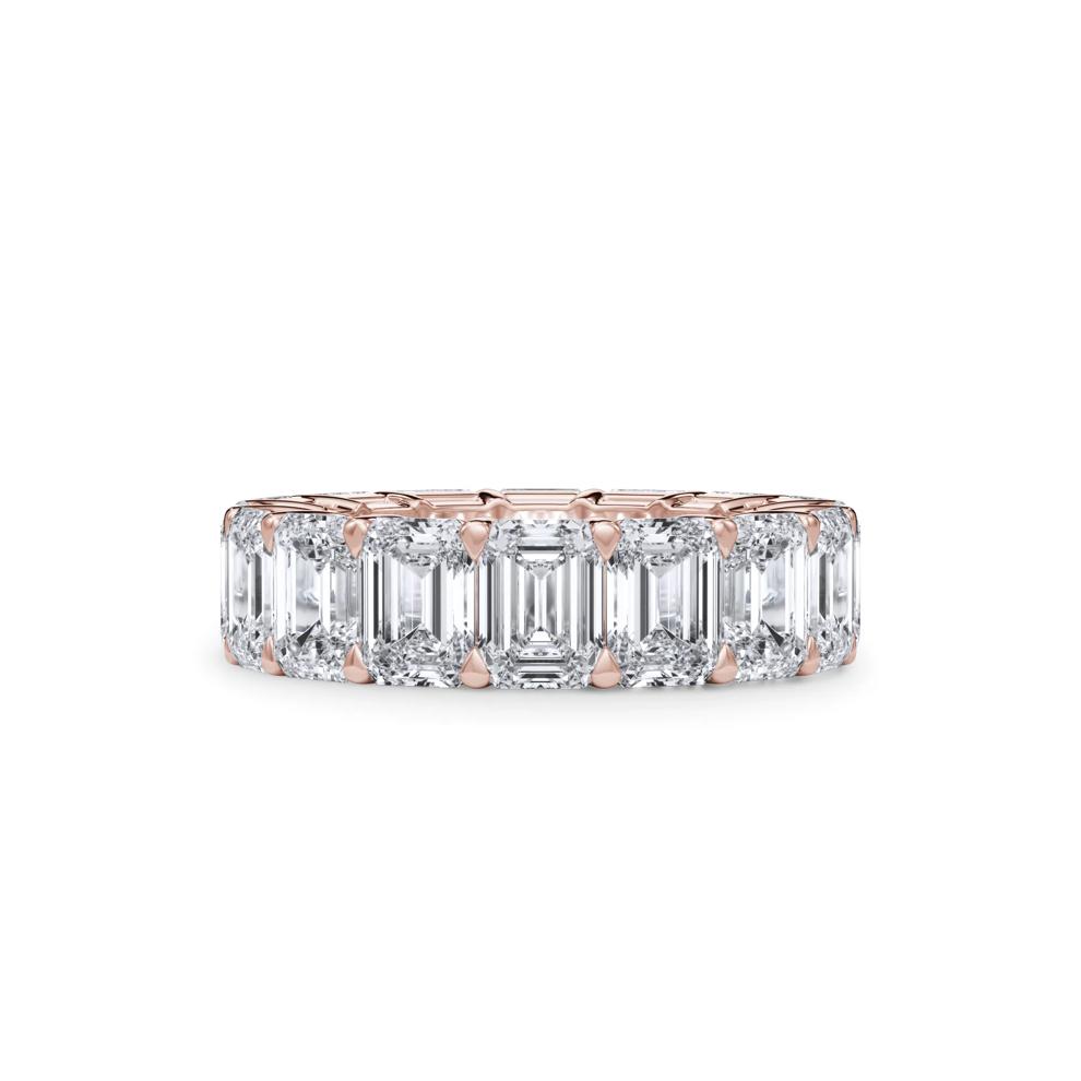 Lab Grown Diamond Emerald-Cut Eternity Band in 18K Rose Gold (12 ct. tw.) – Image 1 of 4