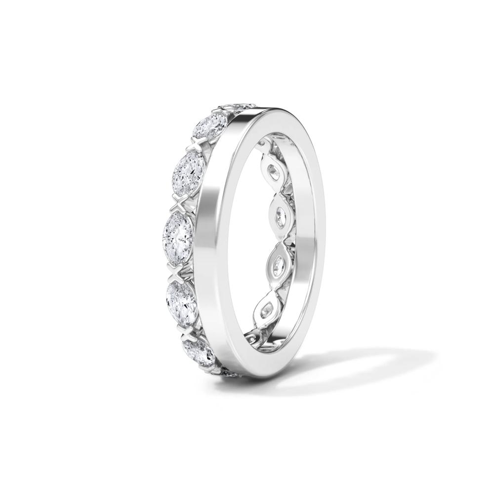 Diamond Marquise High Polished Stack Eternity Band in 14K White Gold (1 ct. tw.) – Image 3 of 4
