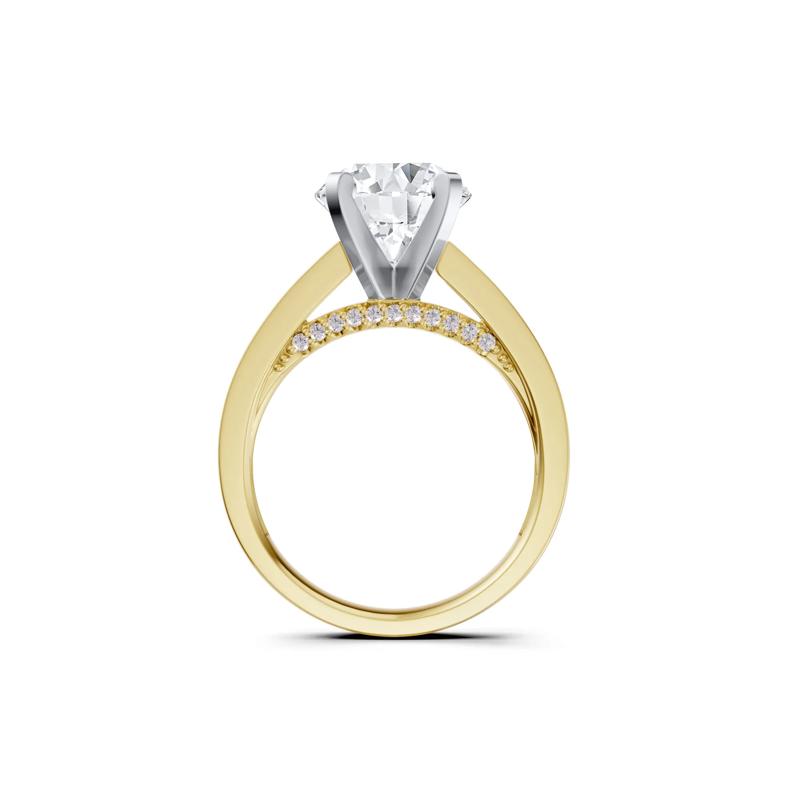 Lab Grown Diamond Semi-Mount Engagement Ring in 14K Yellow Gold &#40;1/10 ct. tw.&#41; – Image 3 of 6
