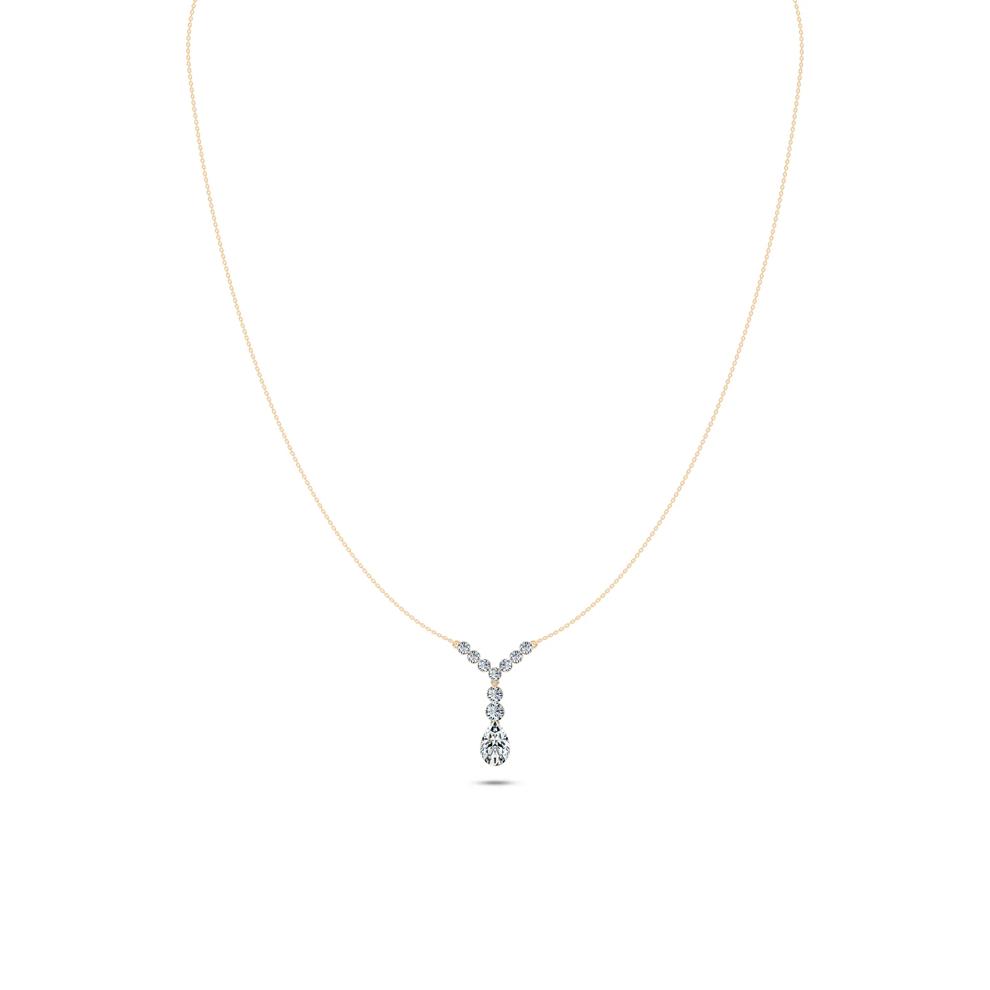Lab Grown Diamond Pear-Shaped Drop Pendant Necklace in 10K Yellow Gold (1 5/8 ct. tw.) – Image 1 of 4