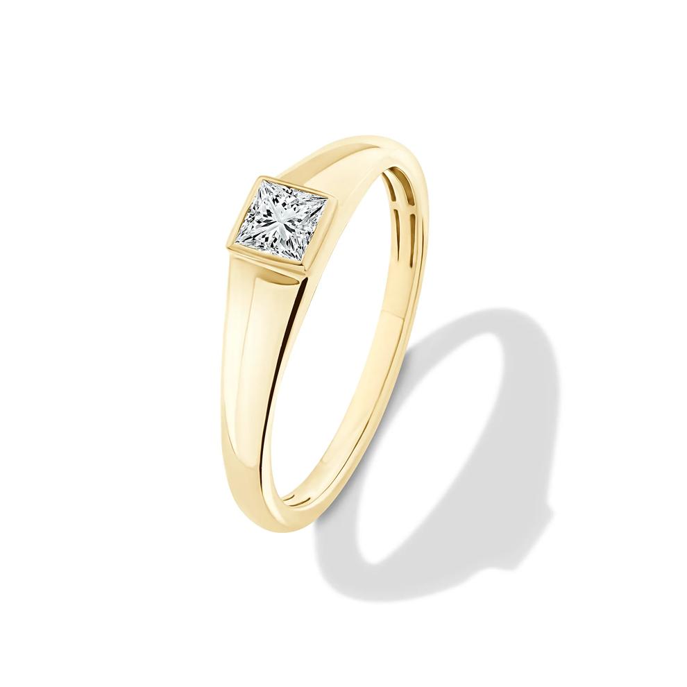 Lab Grown Diamond Princess-Cut Promise Ring in 10K Yellow Gold (1/3 ct. tw.) – Image 4 of 4