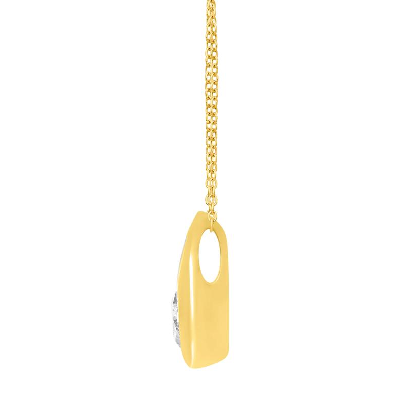 Lab Grown Diamond Tear Drop Pendant in 14K Yellow Gold &#40;1/2 ct. tw.&#41; – Image 2 of 3