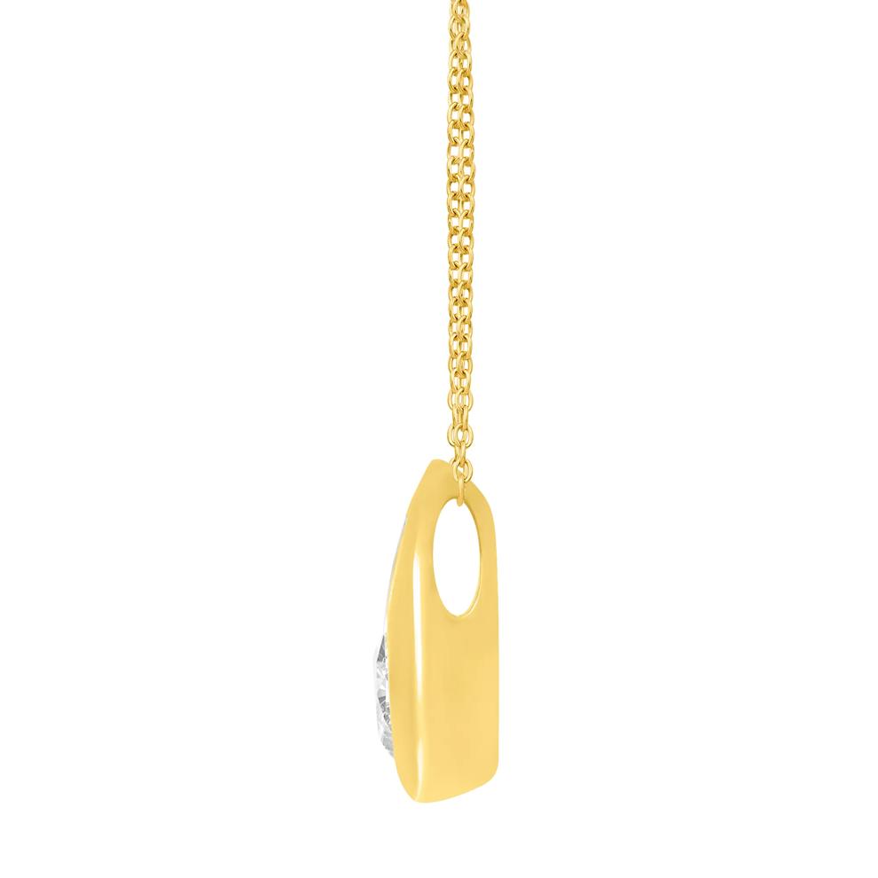 Lab Grown Diamond Tear Drop Pendant in 14K Yellow Gold (1/2 ct. tw.) – Image 2 of 3