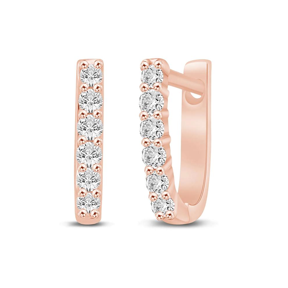 Diamond Huggie Earrings in 10K Rose Gold (1/4 ct. tw.) – Image 1 of 1