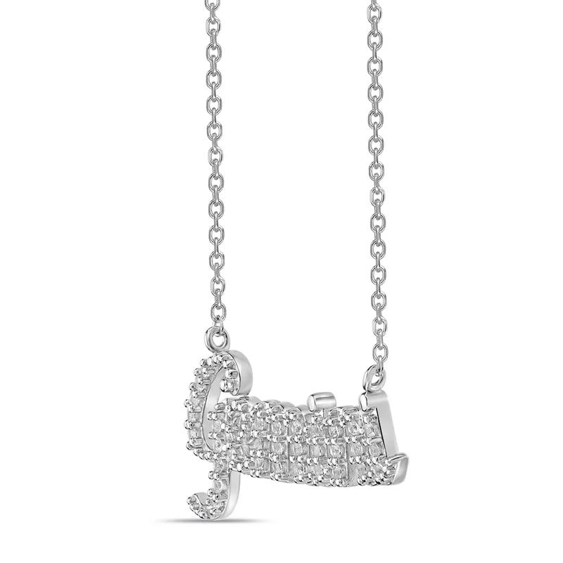 Gemini Lab Created White Sapphire Necklace in Sterling Silver – Image 2 of 3