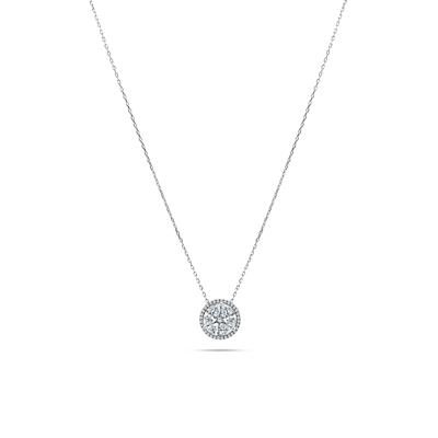 Lab Grown Diamond Marquise Cluster Halo Pendant Necklace in 14K White Gold (1 5/8 ct. tw.)