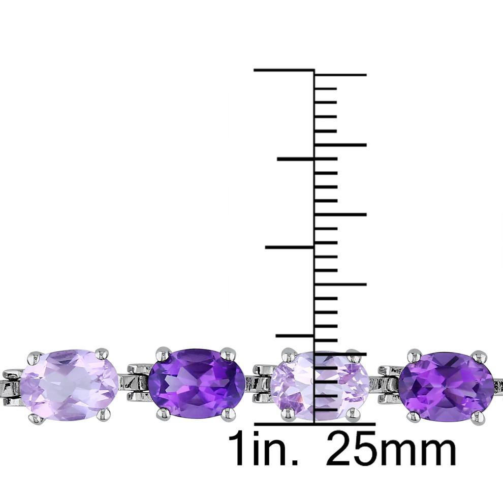 Purple Amethyst &amp; Pink Amethyst Bracelet in Sterling Silver  – Image 3 of 3