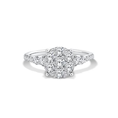 Diamond Round Center Composite Engagement Ring in 10K White Gold (1 1/4 ct. tw.)