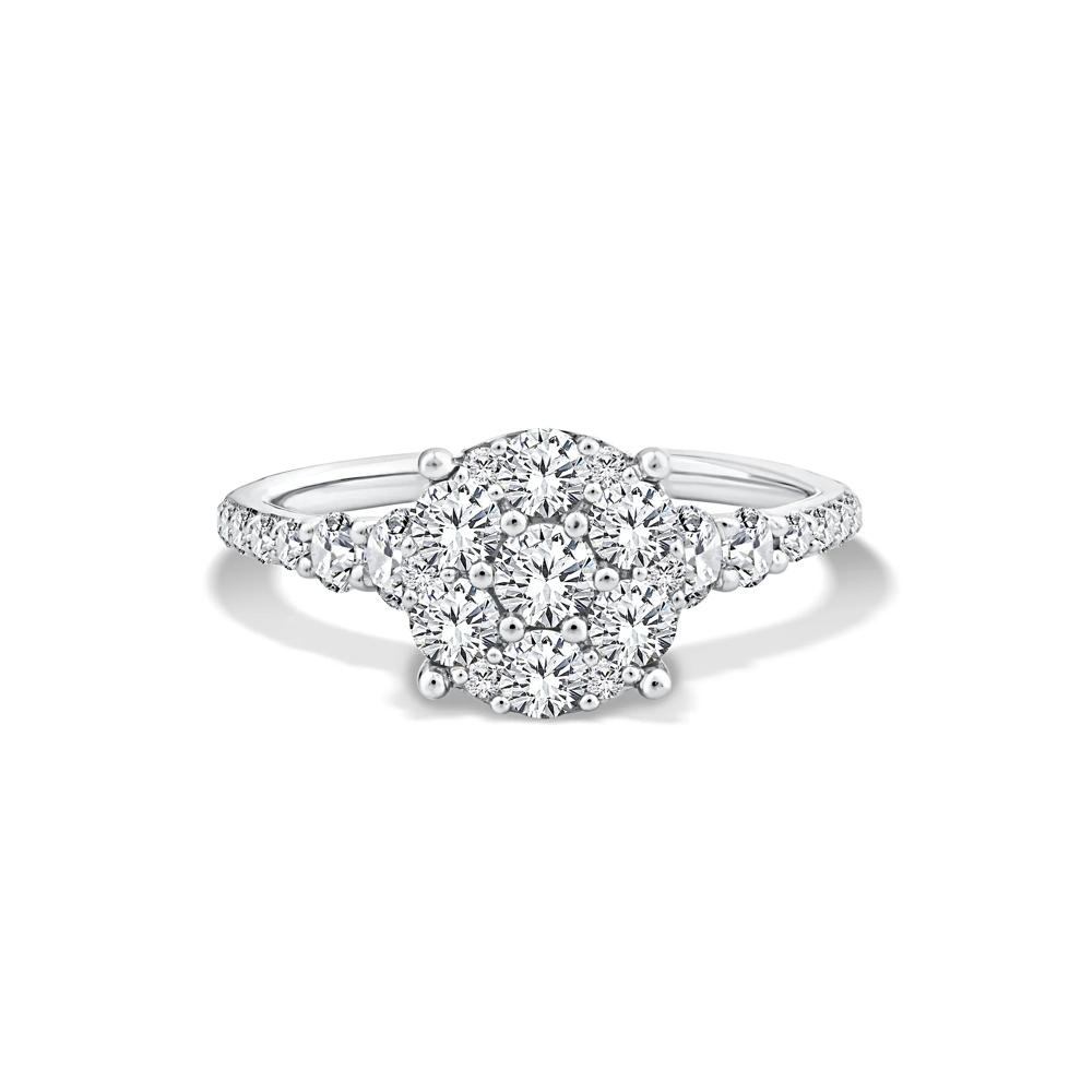 Diamond Round Center Composite Engagement Ring in 10K White Gold (1 1/4 ct. tw.) – Image 1 of 4