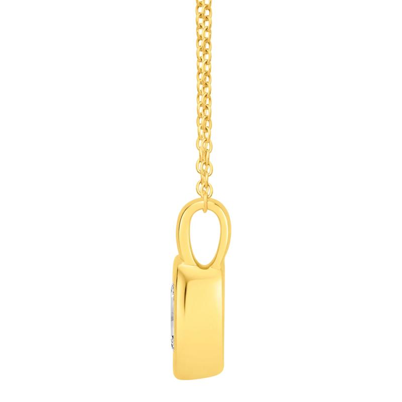 Lab Grown Diamond Oval Pendant in 14K Yellow Gold &#40;1/2 ct. tw.&#41; – Image 2 of 2