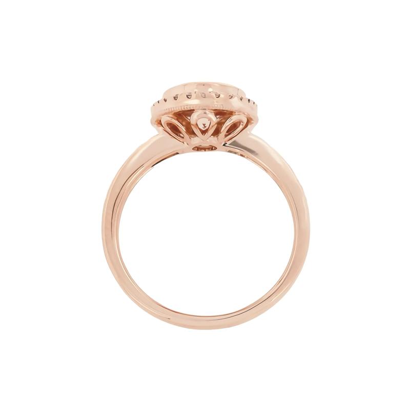 Morganite and Diamond Oval Halo Ring in 10K Rose Gold &#40;1/5 ct. tw.&#41; – Image 2 of 3
