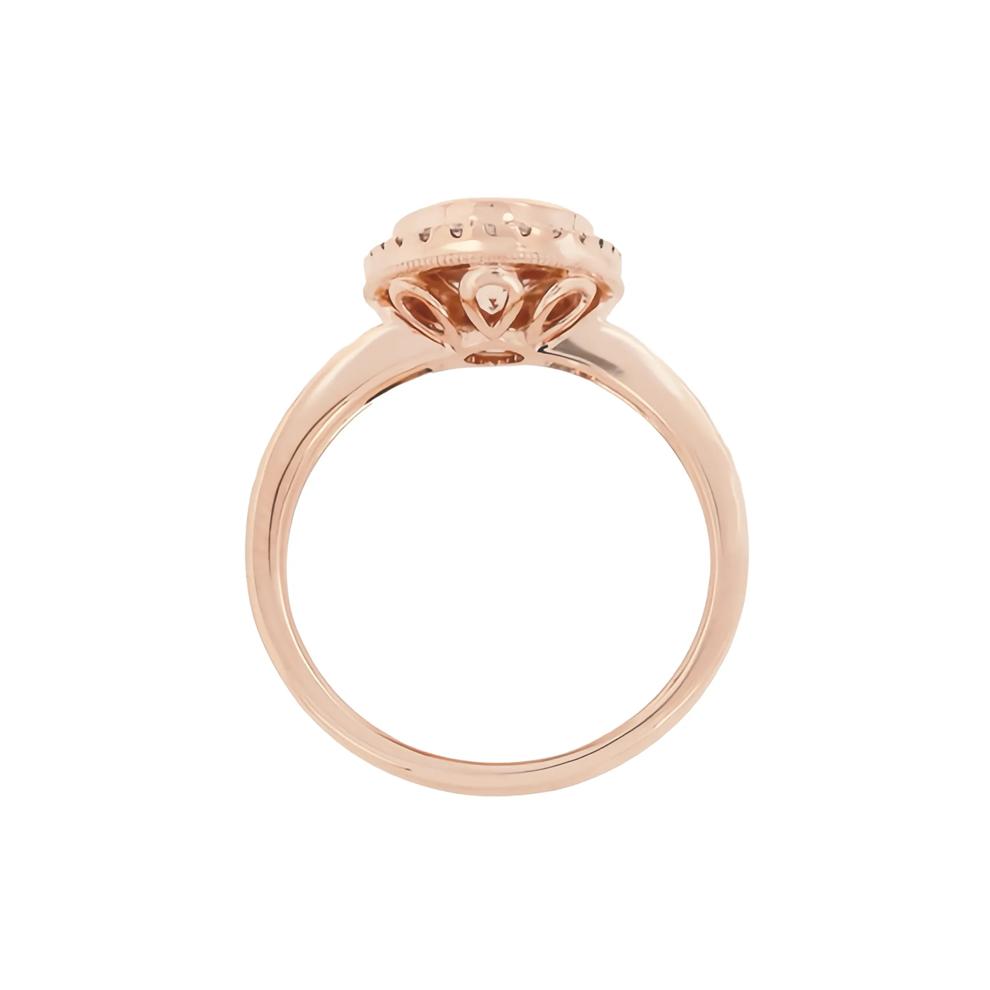 Morganite and Diamond Oval Halo Ring in 10K Rose Gold (1/5 ct. tw.) – Image 2 of 3