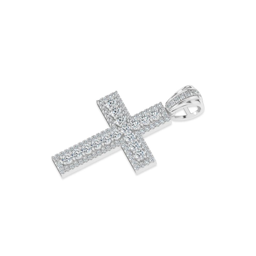 Men's Lab Grown Diamond Cross Pendant in 10K White Gold (2 ct. tw.) – Image 2 of 2
