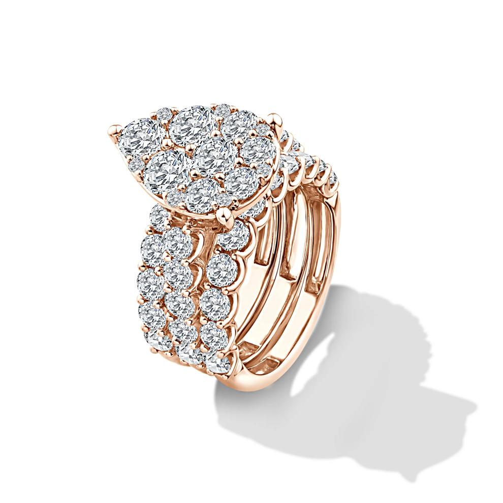 Lab Grown Diamond Pear-Shaped Composite Engagement Set in 10K Rose Gold (5 ct. tw.) – Image 5 of 6