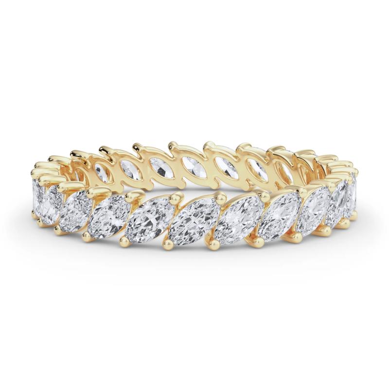 Lab Grown Diamond Marquise Slant Eternity Band in 14K Yellow Gold &#40;2 ct. tw.&#41; – Image 1 of 5