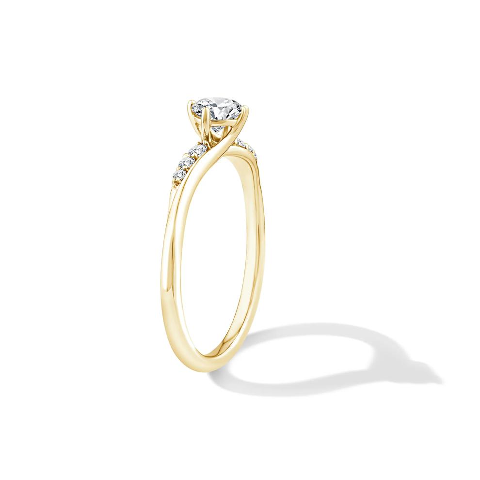 Lab Grown Diamond Round Center Promise Ring in 10K Yellow Gold (1/2 ct. tw.) – Image 3 of 4