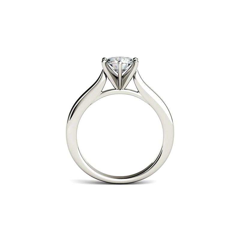 Round Moissanite Solitaire Ring in 14K White Gold &#40;1 ct. dew&#41; – Image 2 of 3