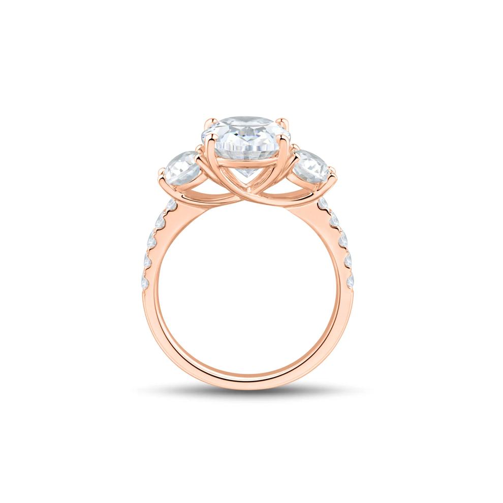 Lab Grown Diamond Three-Stone Engagement Ring in 14K Rose Gold (4 1/4 ct. tw.) – Image 2 of 3