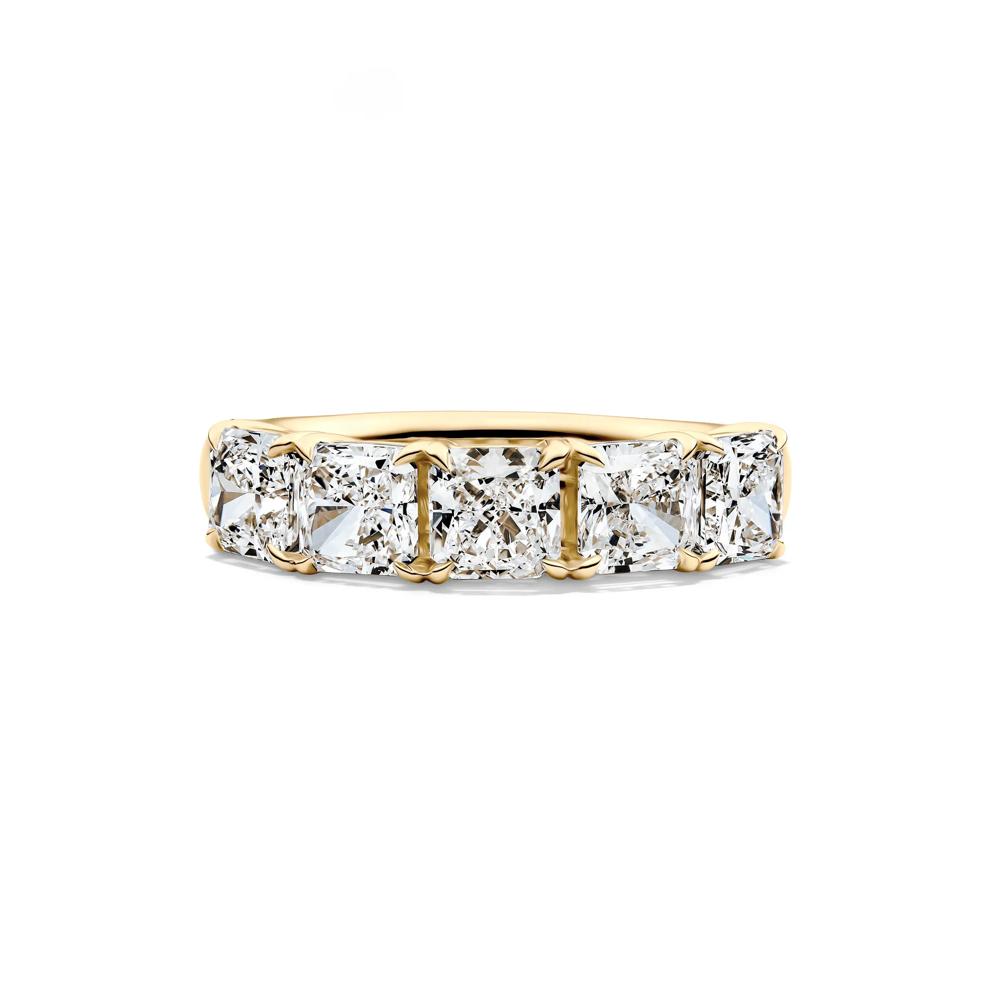 Lab Grown Diamond Five-Stone Square Anniversary Band in 14K Yellow Gold (3 ct. tw.) – Image 1 of 5