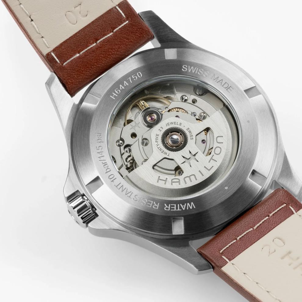 Khaki Field King Day-Date Watch with Brown Leather Strap – Image 2 of 4