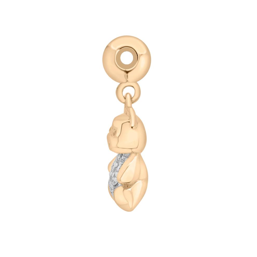 Diamond Accent Teddy Bear Bead Charm in Vermeil – Image 2 of 3