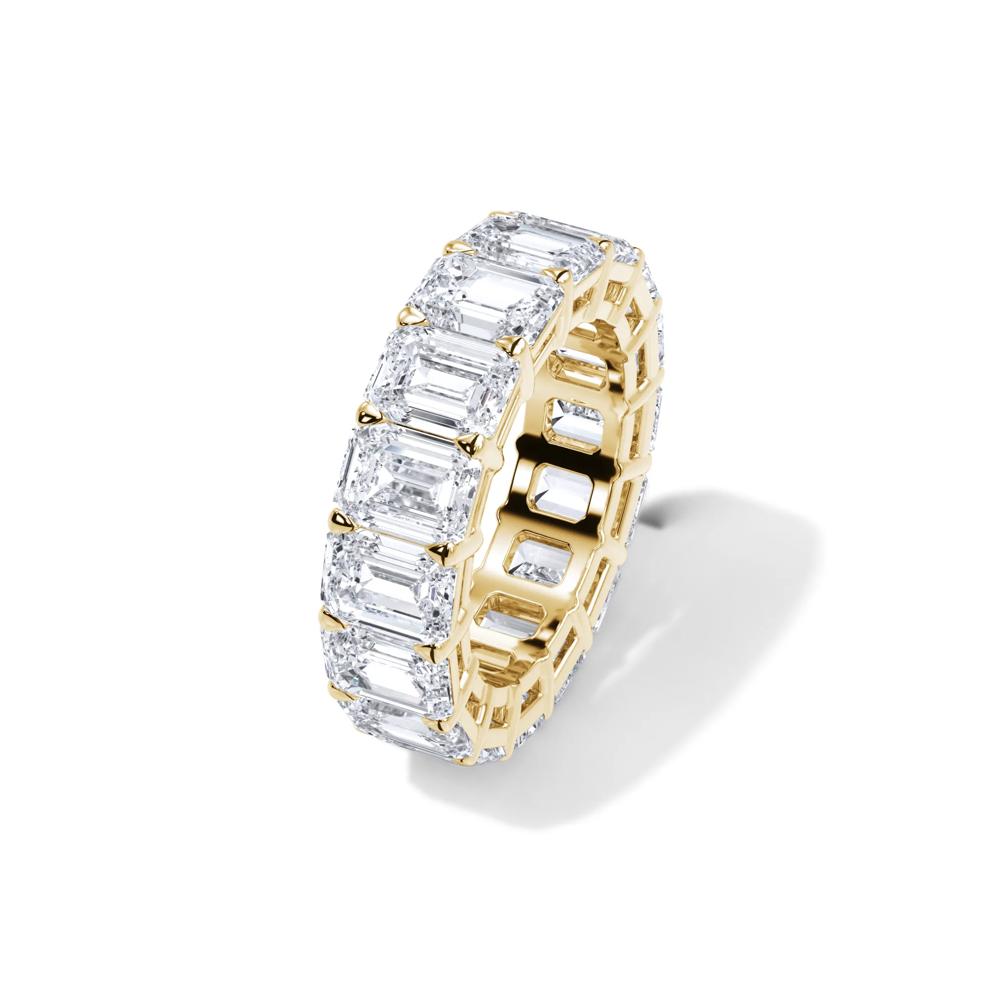 Lab Grown Diamond Emerald-Cut Eternity Band in 18K Yellow Gold (12 ct. tw.) – Image 4 of 4