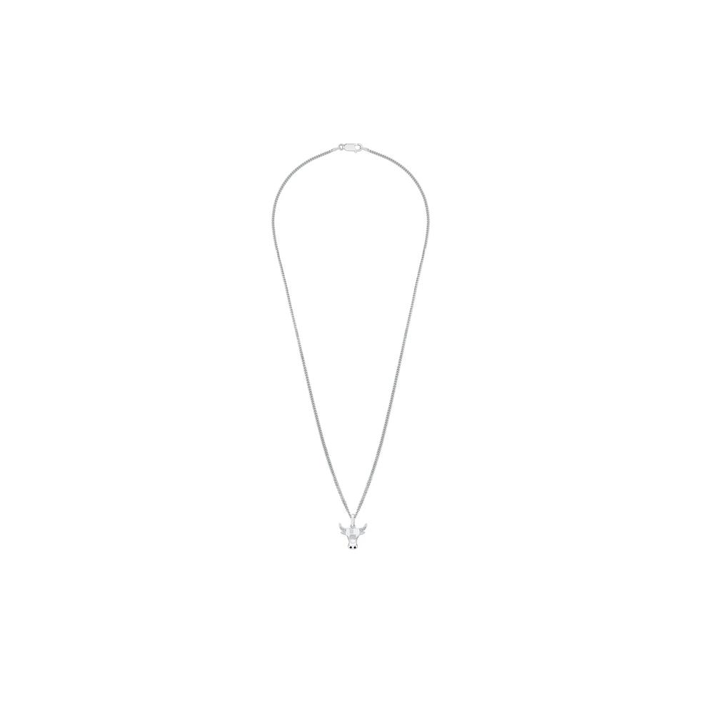 Black &amp; White Diamond Accent Longhorn Pendant Necklace in Sterling Silver – Image 3 of 4