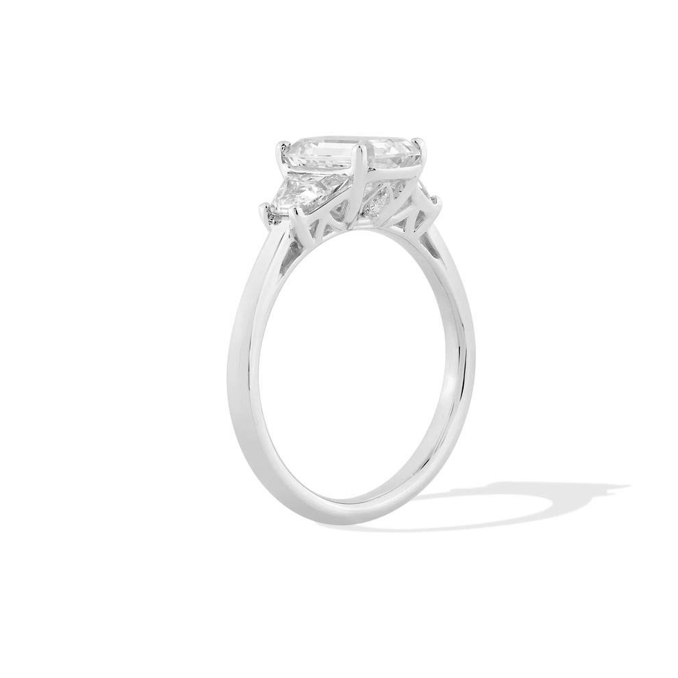 Lab Grown Diamond Emerald-Cut Center Engagement Ring in 14K White Gold (2 3/4 ct. tw.) – Image 3 of 4