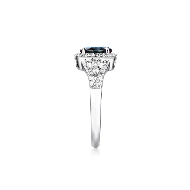 Lab Created Alexandrite &amp; White Sapphire Ring in Sterling Silver – Image 3 of 6