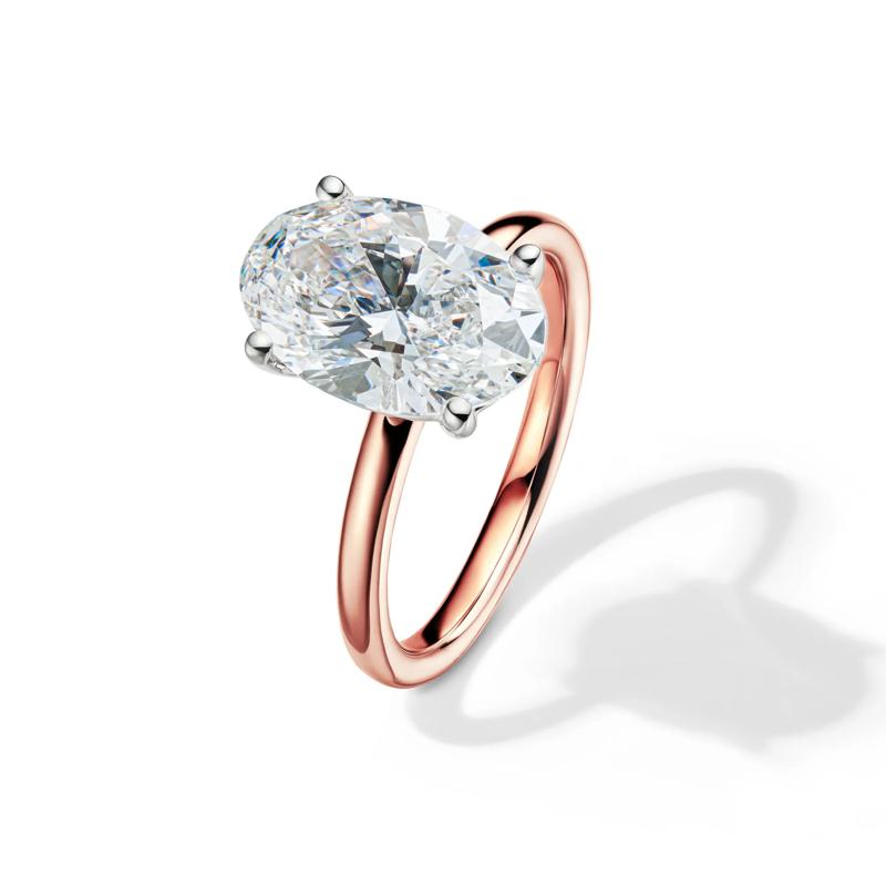 Lab Grown Diamond Oval Solitaire Engagement Ring in 14K Rose Gold (4 ct.) – Image 4 of 4
