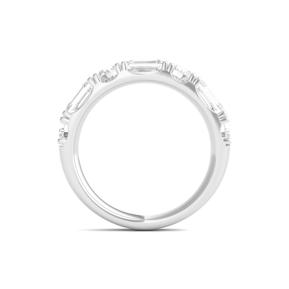 Round &amp; Emerald-Cut Lab Grown Diamond Band in 14K White Gold (2 1/2 ct. tw.) – Image 2 of 3