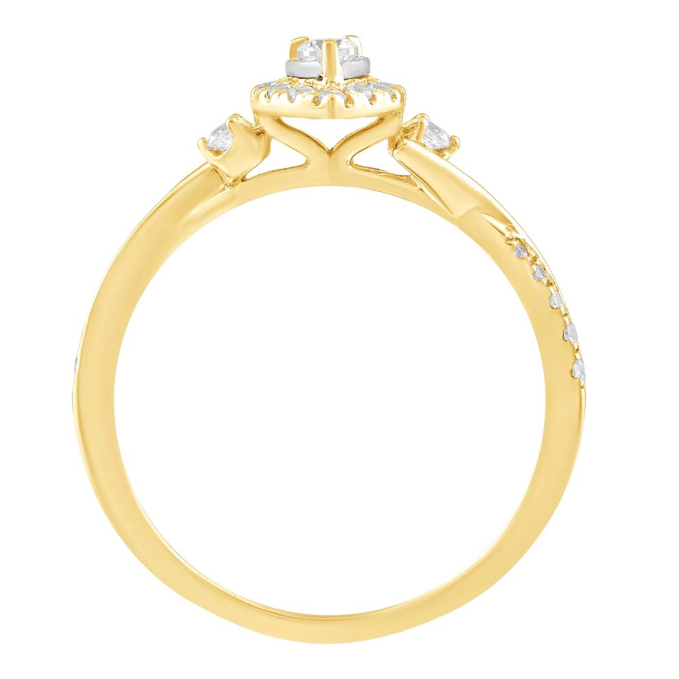 Diamond Side-Stone Promise Ring in 10K Yellow Gold (1/4 ct. tw.) – Image 2 of 3