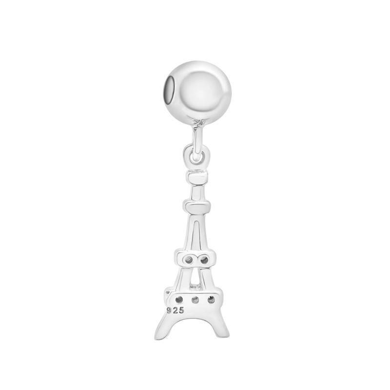 Diamond Accent Eiffel Tower Bead Charm in Sterling Silver – Image 3 of 3