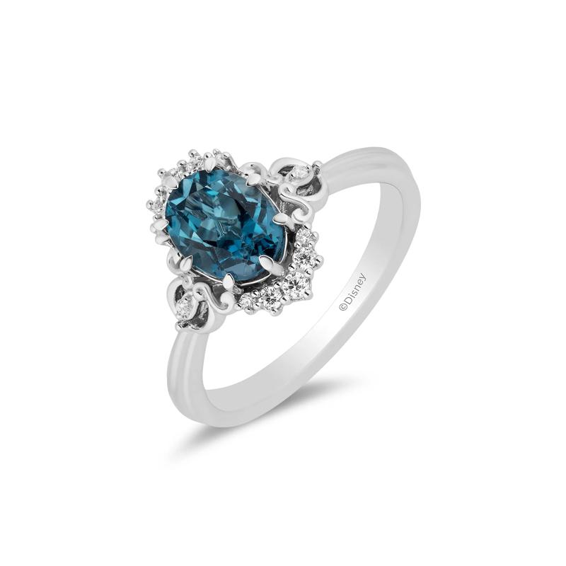 Cinderella Diamond and London Blue Topaz Ring in Sterling Silver &#40;1/8 ct. tw.&#41; – Image 4 of 4