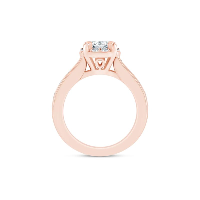 Round Diamond Engagement Ring with Channel-Set Diamond Band in 14K Rose Gold &#40;2 ct. tw.&#41; – Image 2 of 3