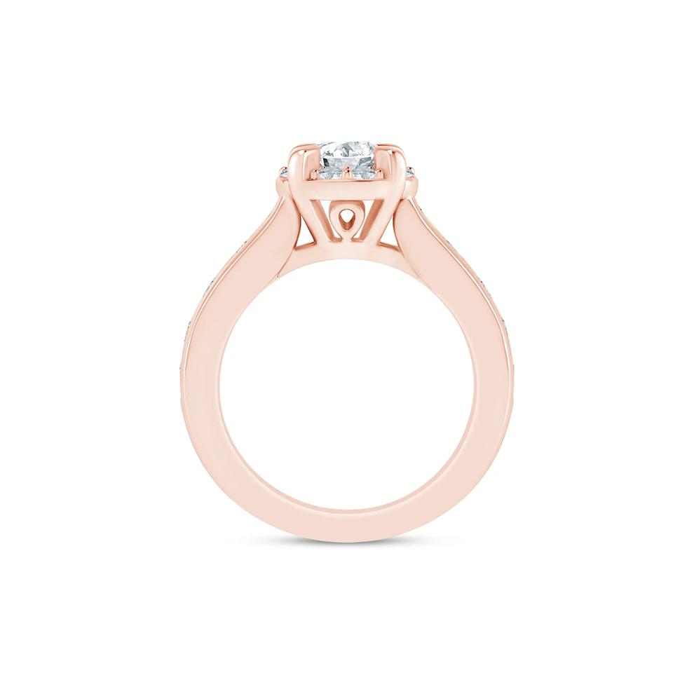 Round Diamond Engagement Ring with Channel-Set Diamond Band in 14K Rose Gold (2 ct. tw.) – Image 2 of 3