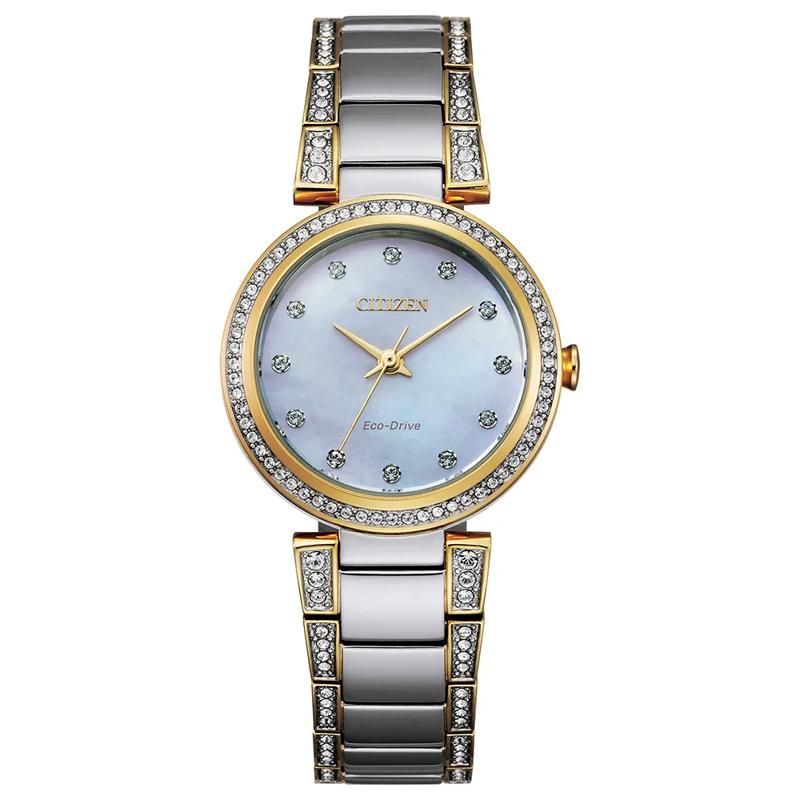 Silhouette Crystal Women&rsquo;s Watch in Two-Tone Ion-Plated Stainless Steel – Image 1 of 1