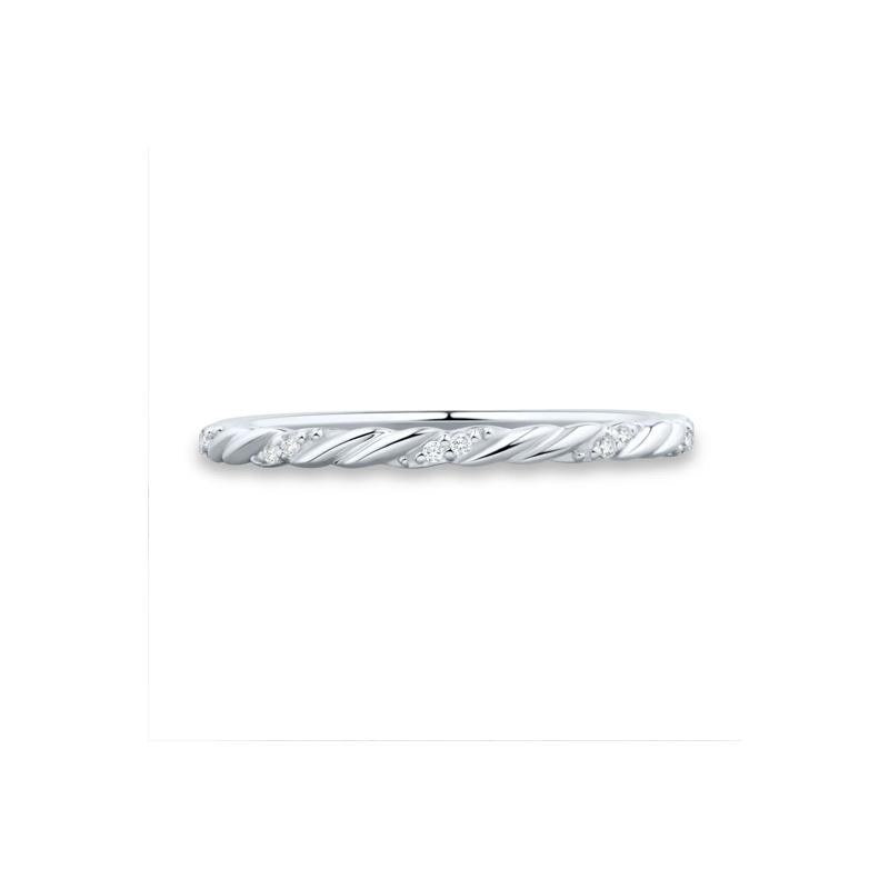 Diamond Accent Twist Band in 10K White Gold – Image 1 of 3