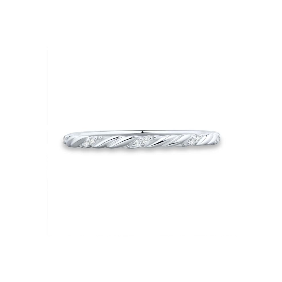 Diamond Accent Twist Band in 10K White Gold – Image 1 of 3