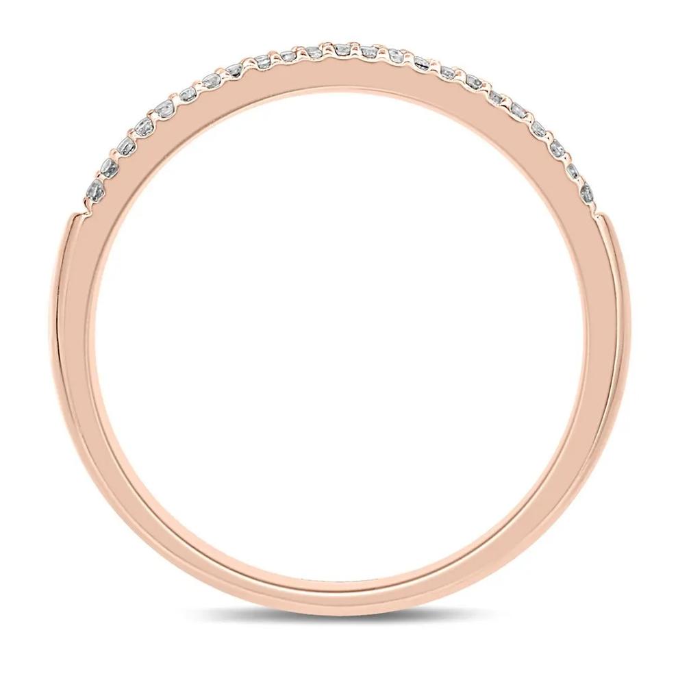 Baguette &amp; Pave Diamond Wedding Band in 10K Rose Gold (1/4 ct. tw.) – Image 2 of 3