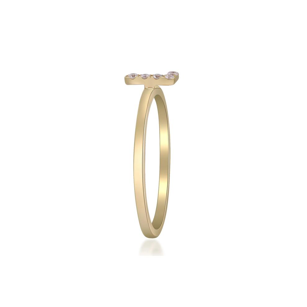 Diamond Accent "L" Initial Ring in 10K Yellow Gold – Image 3 of 5