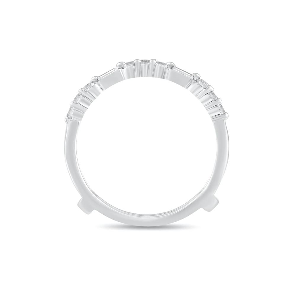Diamond Round &amp; Baguette Insert Ring in 10K White Gold (1/2 ct. tw.) – Image 2 of 4