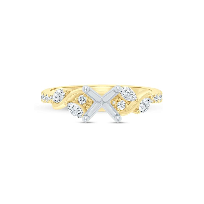 Lab Grown Diamond Marquise Semi-Mount Ring in 14K Yellow Gold &#40;1/3 ct. tw.&#41; &#40;Setting Only&#41; – Image 2 of 6
